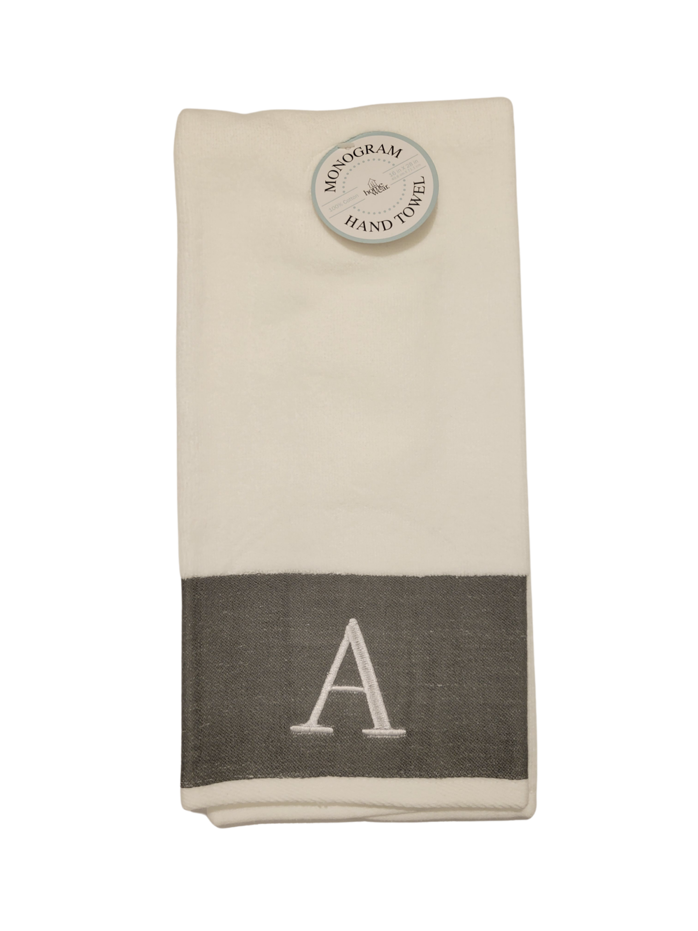 slide 1 of 1, Monogram"A" Hand Towel, 16 in x 28 in, 16 in