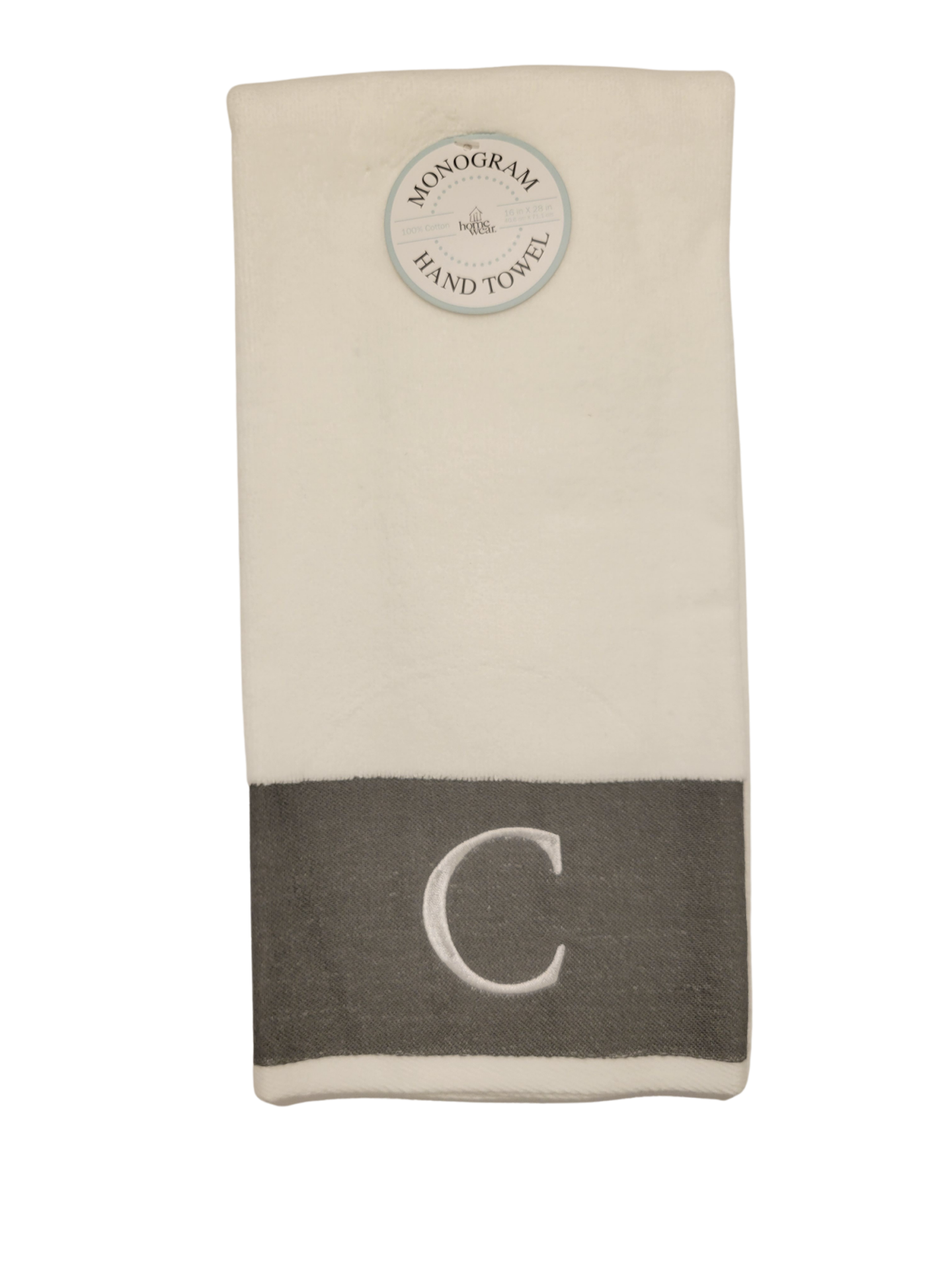 slide 1 of 1, Monogram"C" Hand Towel, 16 in x 28 in, 16 in
