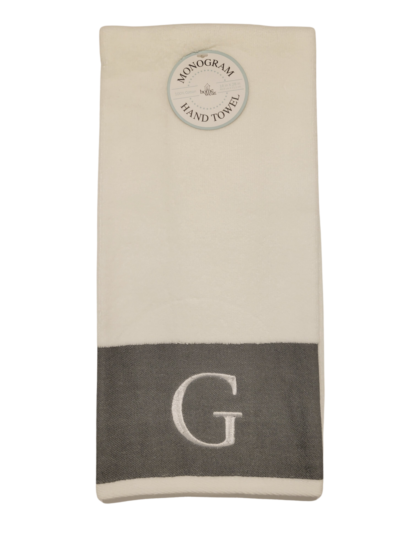 slide 1 of 1, Monogram"G" Hand Towel, 16 in x 28 in, 16 in