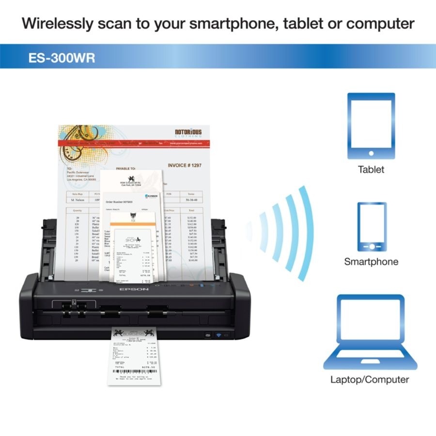 slide 4 of 10, Epson Workforce Es-300Wr Wireless Color Document Scanner: Accounting Edition, 1 ct