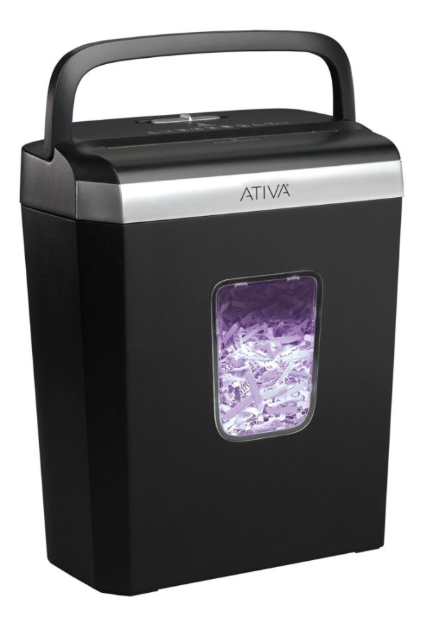 slide 5 of 6, Ativa 6 Sheet Cross-Cut Shredder, Black, A06Cc19, 1 ct