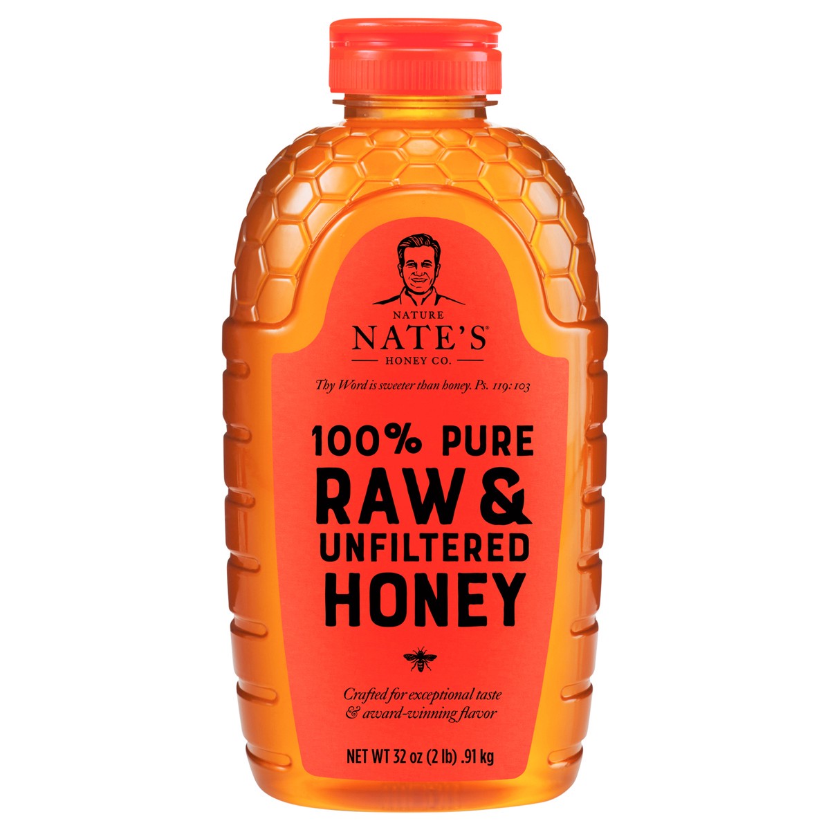 slide 1 of 1, Nature Nate's Nature Nate''s 100% Pure, Raw & Unfiltered Honey, 32oz, 32 oz