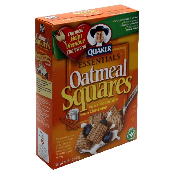 slide 1 of 1, Quaker Oatmeal Squares Cinnamon Cereal, 14.5 oz