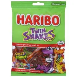 Haribo Twin Snakes Sweet & Sour Gummi Candy Share Size 8 oz