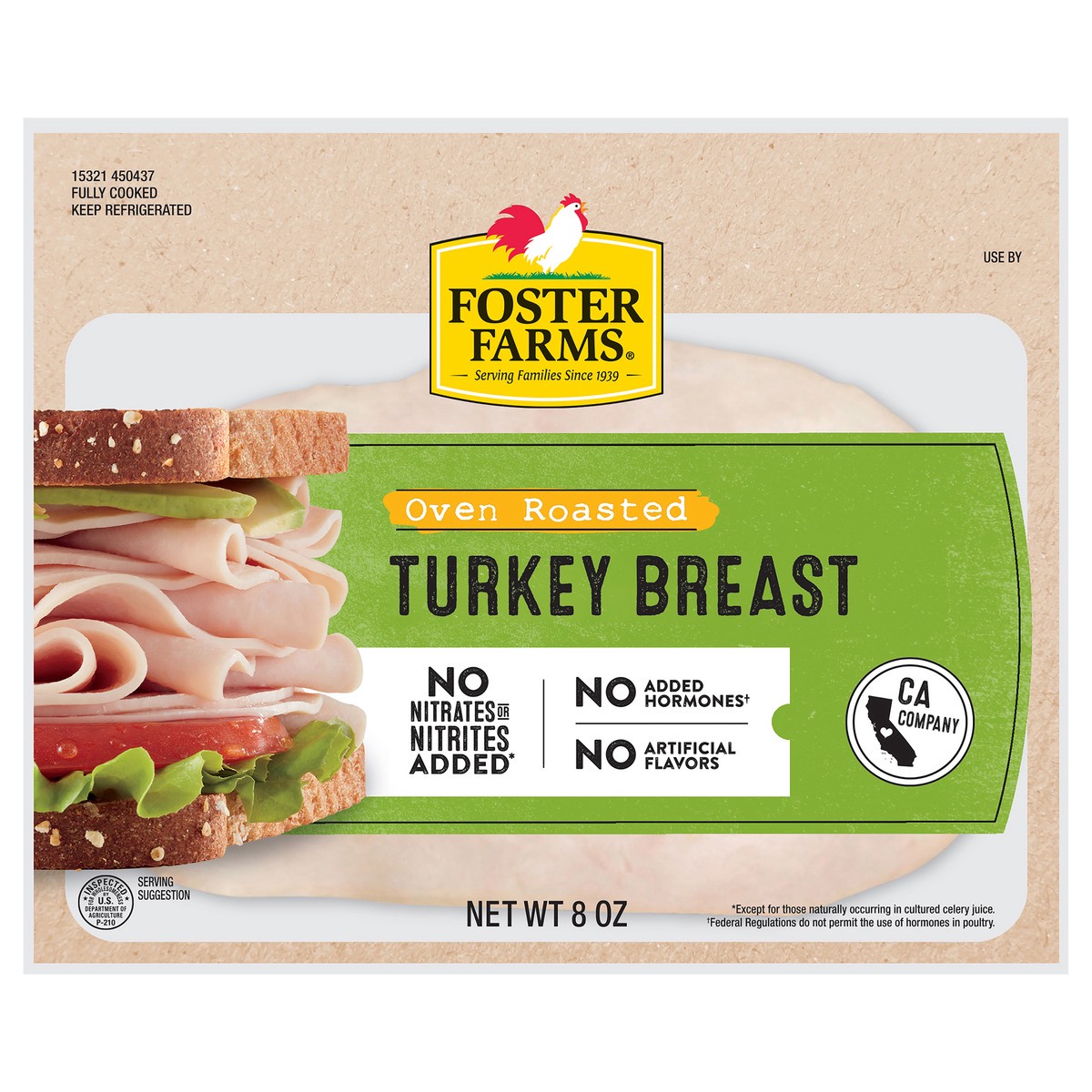 slide 1 of 2, Foster Farms Oven Roasted Turkey Breast Deli Meat - 8 oz., 10 oz