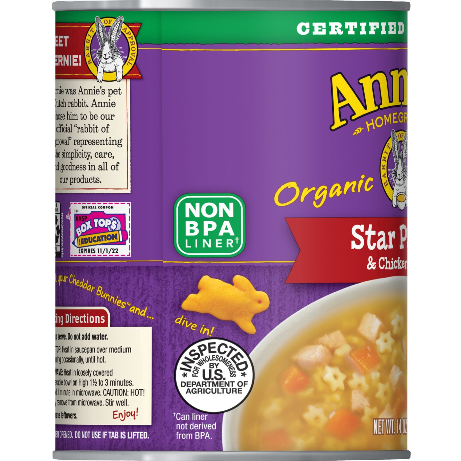 slide 83 of 96, Annie's Annie''s Organic Star Pasta & Chicken Canned Soup, Ready To Serve, 14 oz., 14 oz