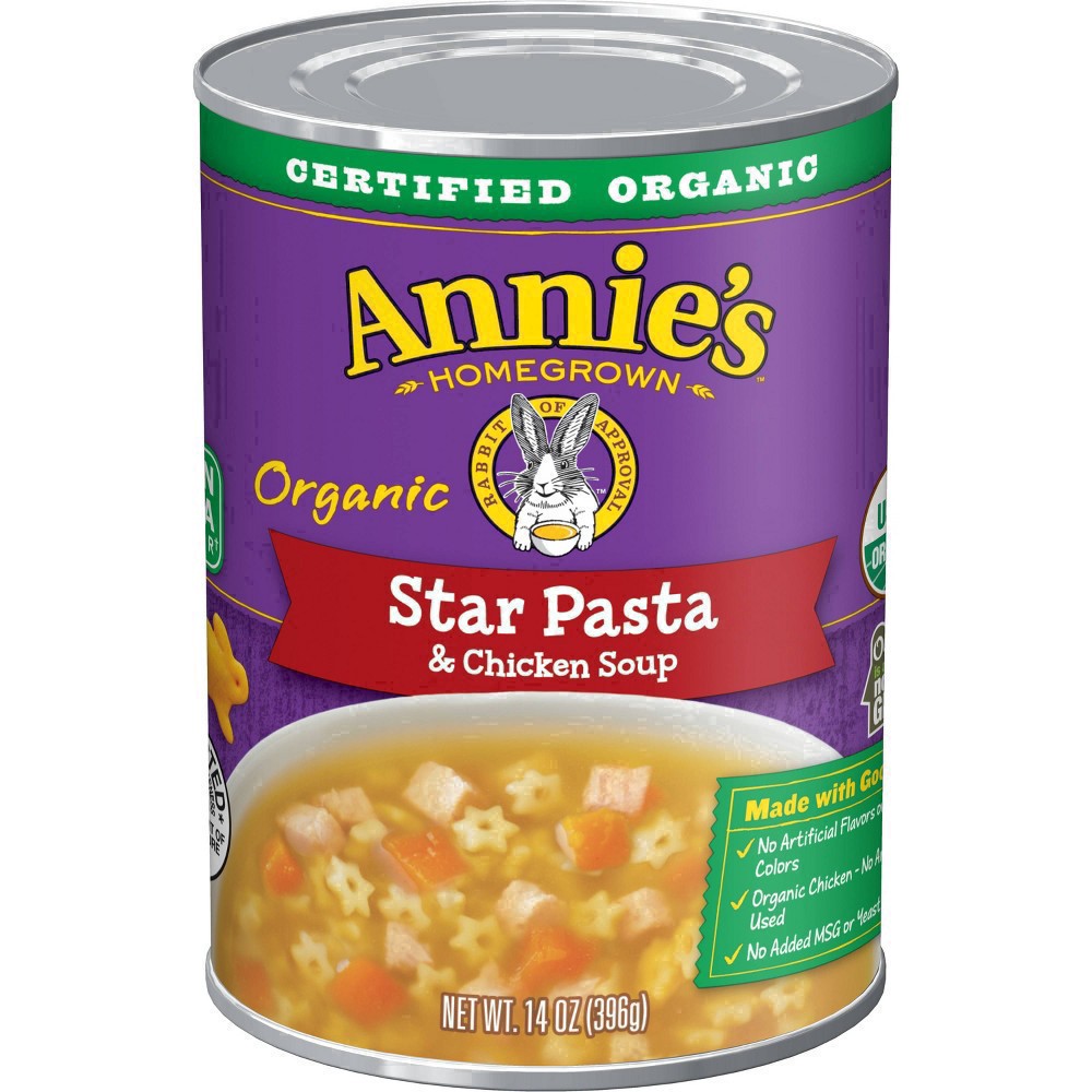 slide 3 of 96, Annie's Annie''s Organic Star Pasta & Chicken Canned Soup, Ready To Serve, 14 oz., 14 oz