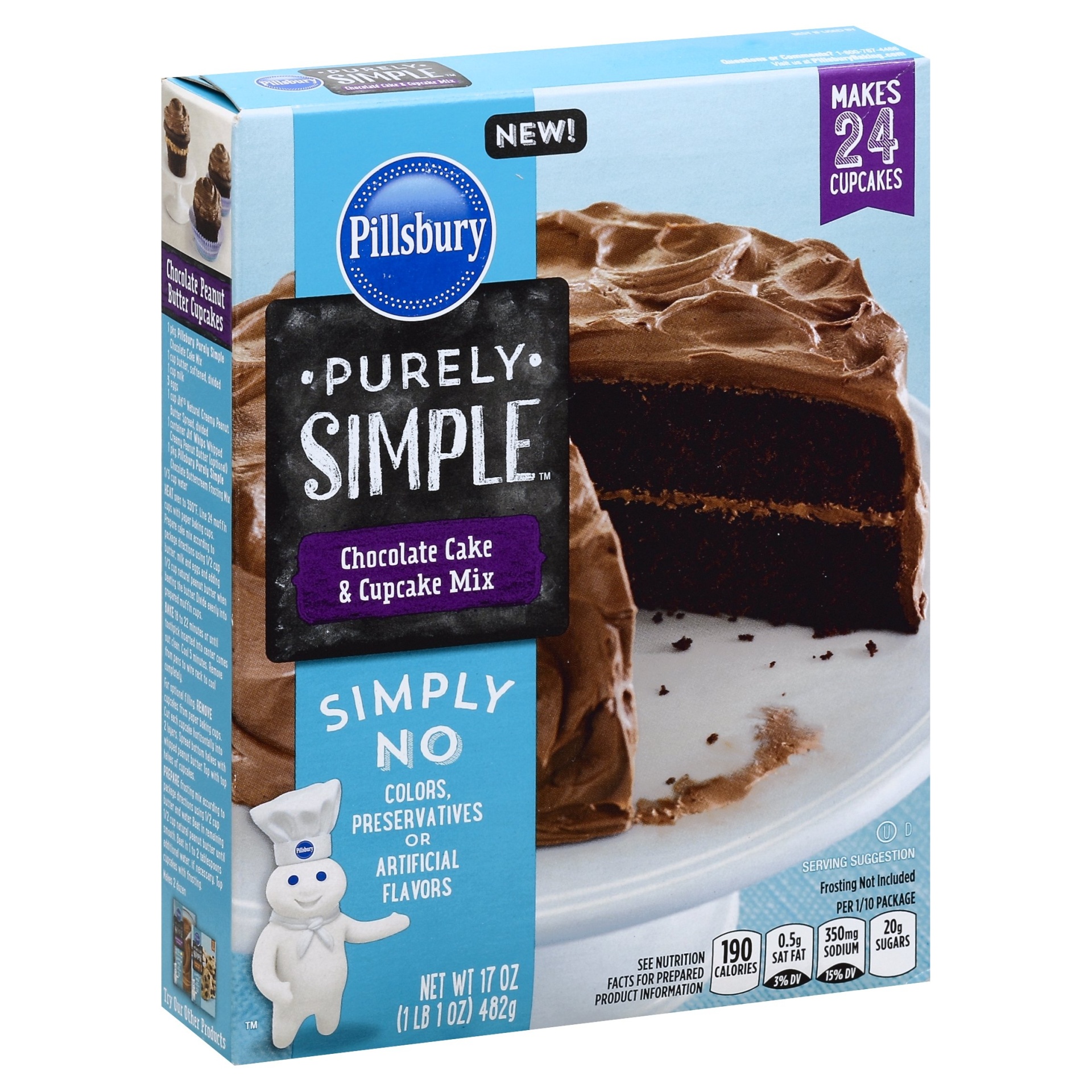 slide 1 of 8, Pillsbury Chocolate Cakes Mix, 17 oz