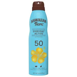 Hawaiian Tropic Everyday Active Broad Spectrum Sunscreen Spray, SPF 50 - 6 Ounce