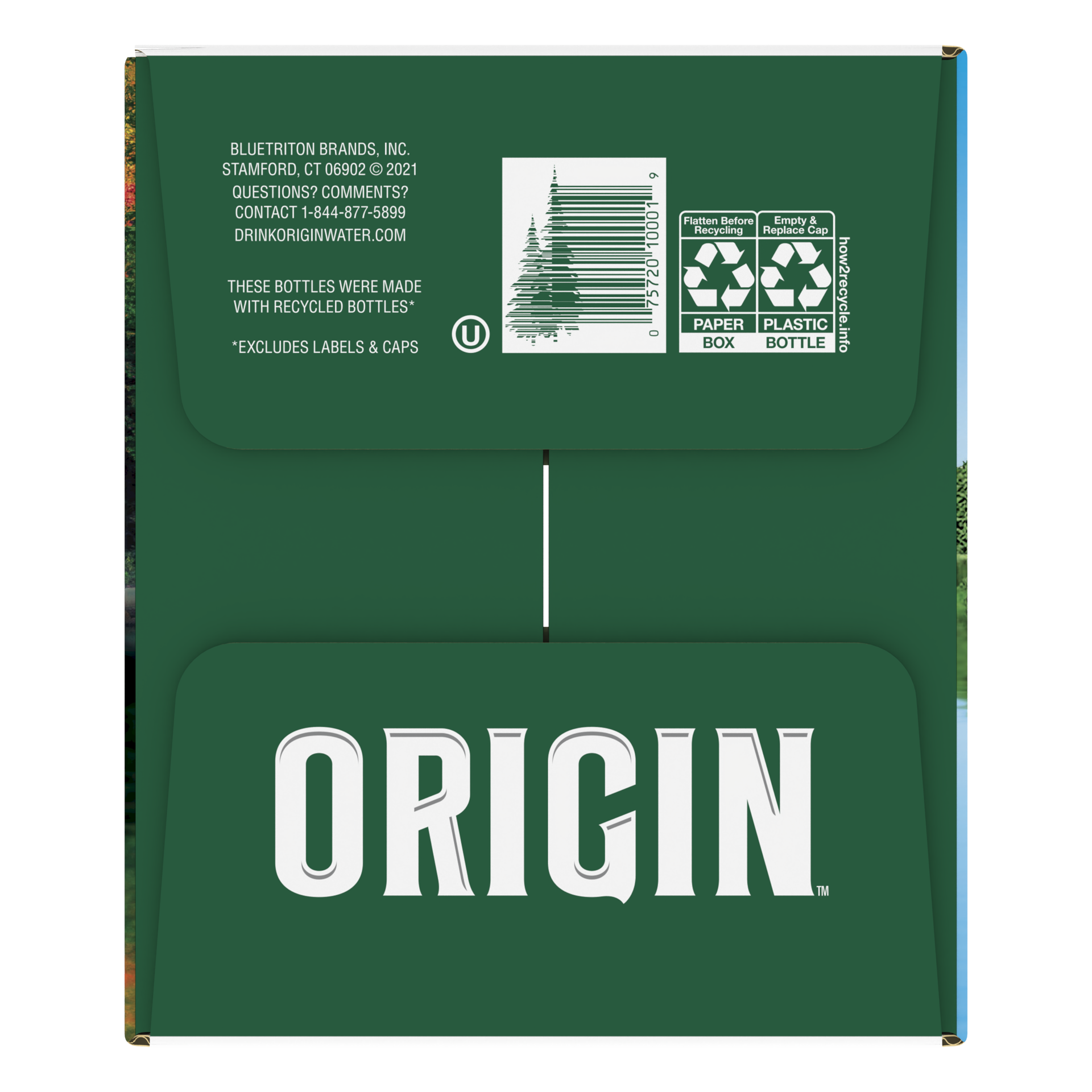 slide 2 of 5, Poland Spring ORIGIN, 100% Natural Spring Water, 900 mL, Recycled Plastic Bottle (12 Count), 30.4 oz