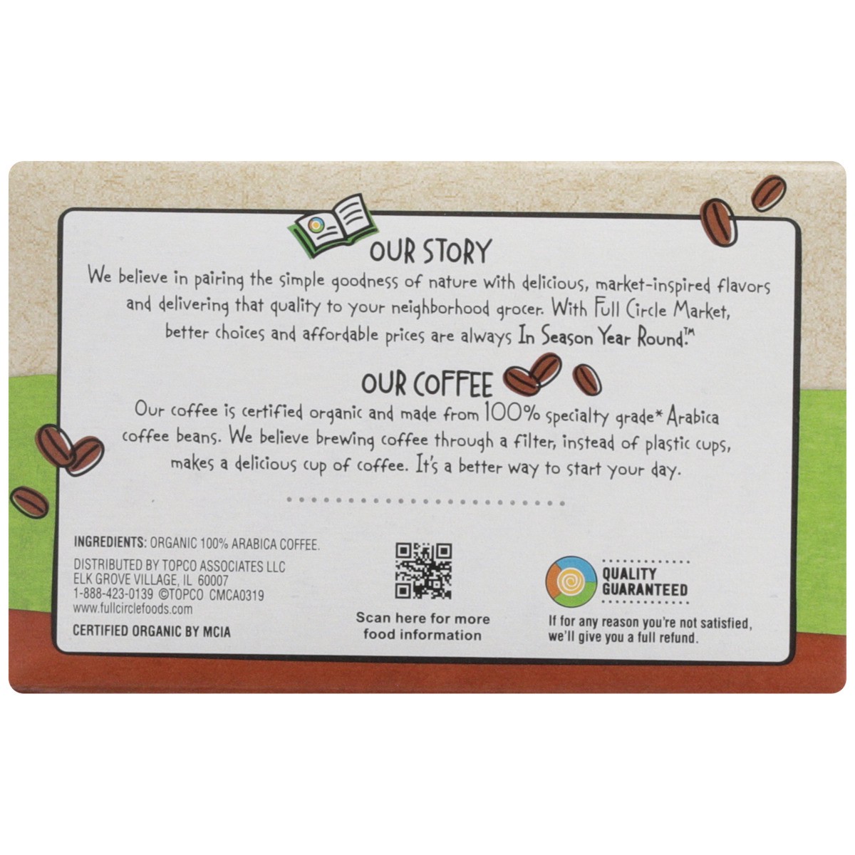 slide 3 of 12, Full Circle Market Medium Roast Colombian Supremo 100% Arabica Coffee Single Serve Pods, 3.59 oz