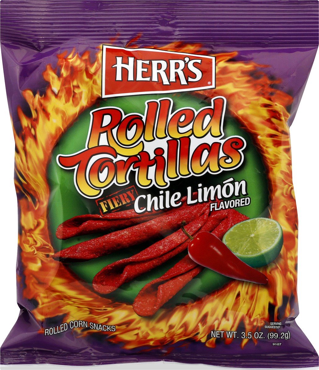 slide 3 of 12, Herr's Fiery Chile Limon Rolled Tortillas 3.5 oz, 3.5 oz