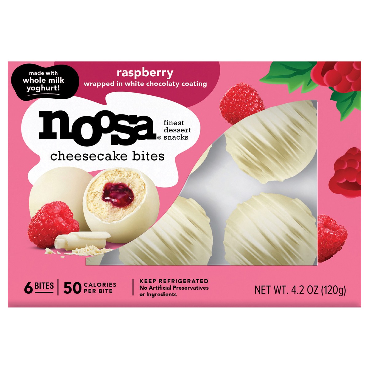 slide 1 of 9, Noosa Raspberry Cheesecake Bites - 6ct/9pk, 6 ct