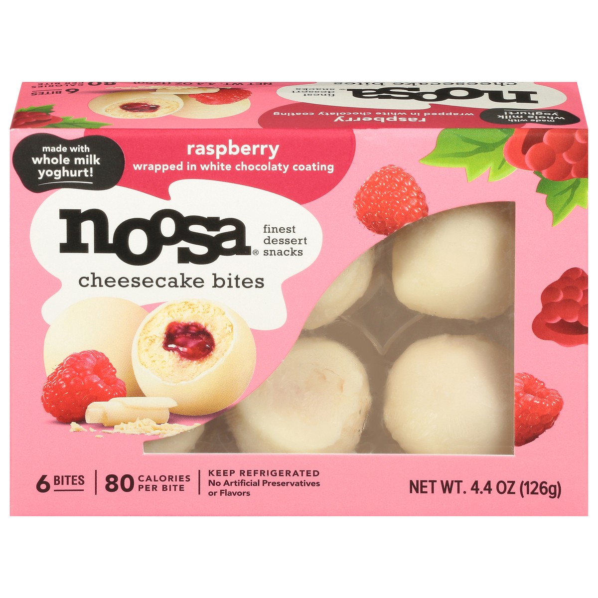 slide 1 of 9, Noosa Finest 6 Bites Raspberry Cheesecake Bites 6 ea, 6 ct