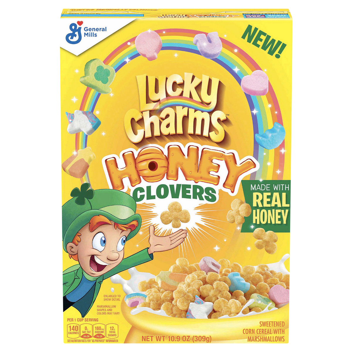 slide 1 of 1, Lucky Charms Clovers Honey Corn Cereal, 10.9 oz