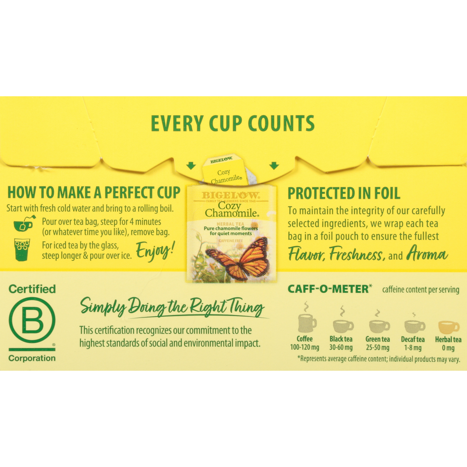 slide 3 of 5, Bigelow Herbal Tea, Cozy Chamomile, Bags, 20 ct