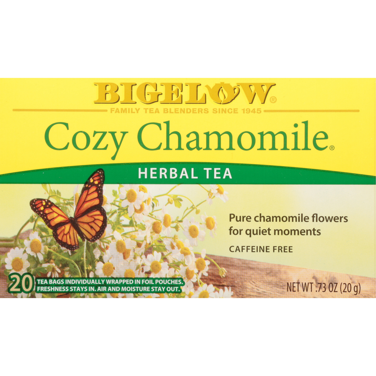 slide 1 of 5, Bigelow Herbal Tea, Cozy Chamomile, Bags, 20 ct