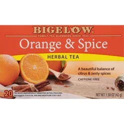 Bigelow Herbal Tea, Orange & Spice, Caffeine Free, Tea Bags