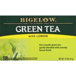 Bigelow Green Tea, with Lemon, Tea Bags
