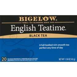 Bigelow English Teatime, Black Tea, Tea bags, 20 TB, 20 individually wrapped tea bags