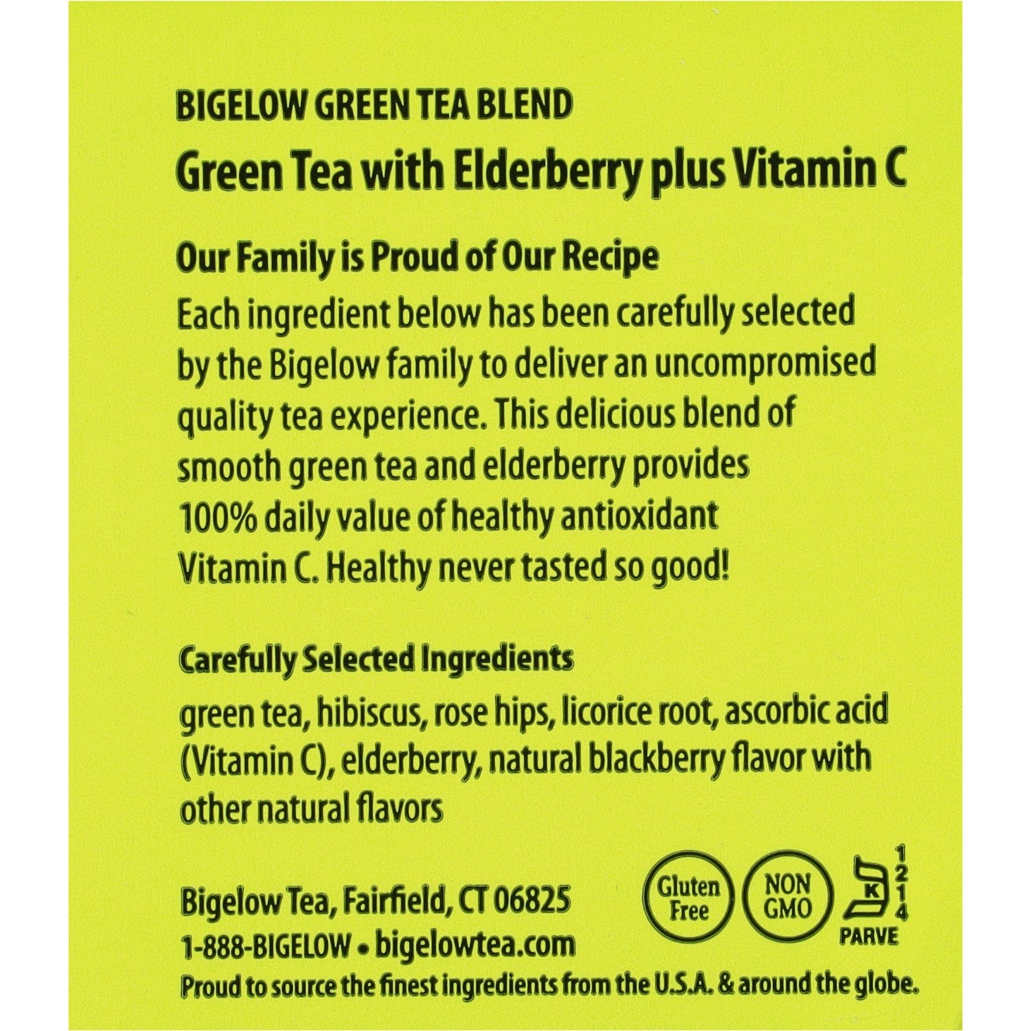 slide 5 of 5, Bigelow Green Tea, Vitamin C, Tea Bags, 18 ct