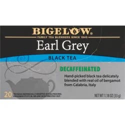 Bigelow Black Tea, Earl Grey, Decaffeinated, Tea Bags