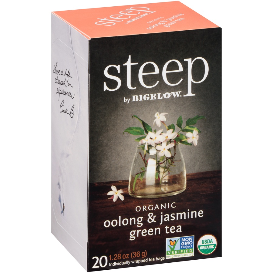 slide 2 of 7, Bigelow steep Organic Oolong Green Jasmine Tea, 20 ct