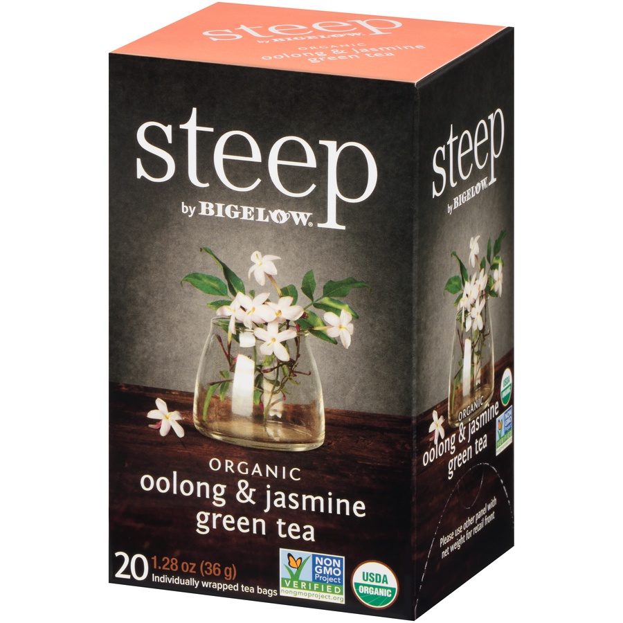 slide 4 of 7, Bigelow steep Organic Oolong Green Jasmine Tea, 20 ct