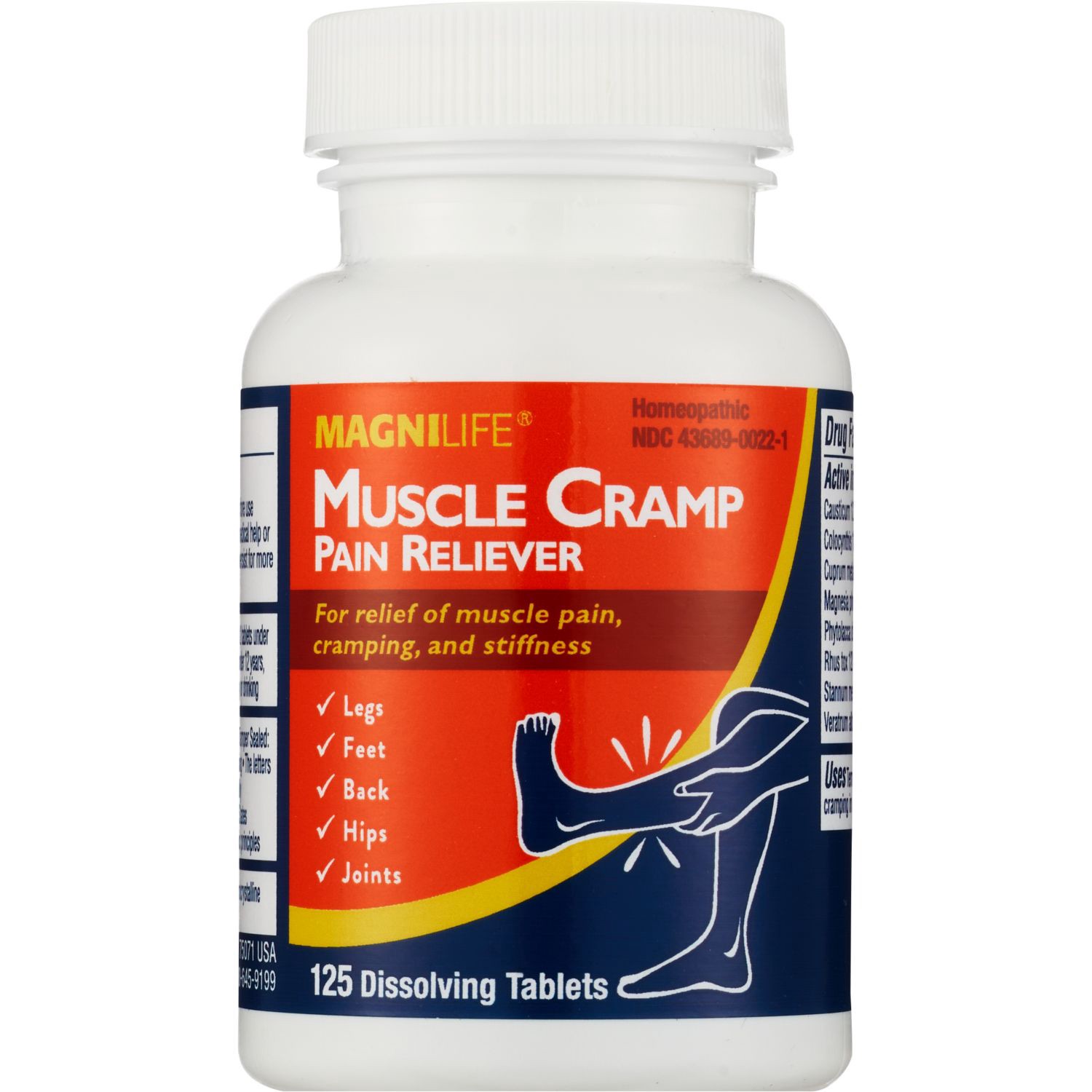 slide 3 of 3, Magnilife Muscle Cramp Pain Reliever Dissolving Tablets, 125 Ct, 1 ct