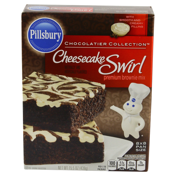 slide 1 of 1, Pillsbury Chocolatier Collection Cheesecake Swirl Premium Brownie Mix, 15.5 oz