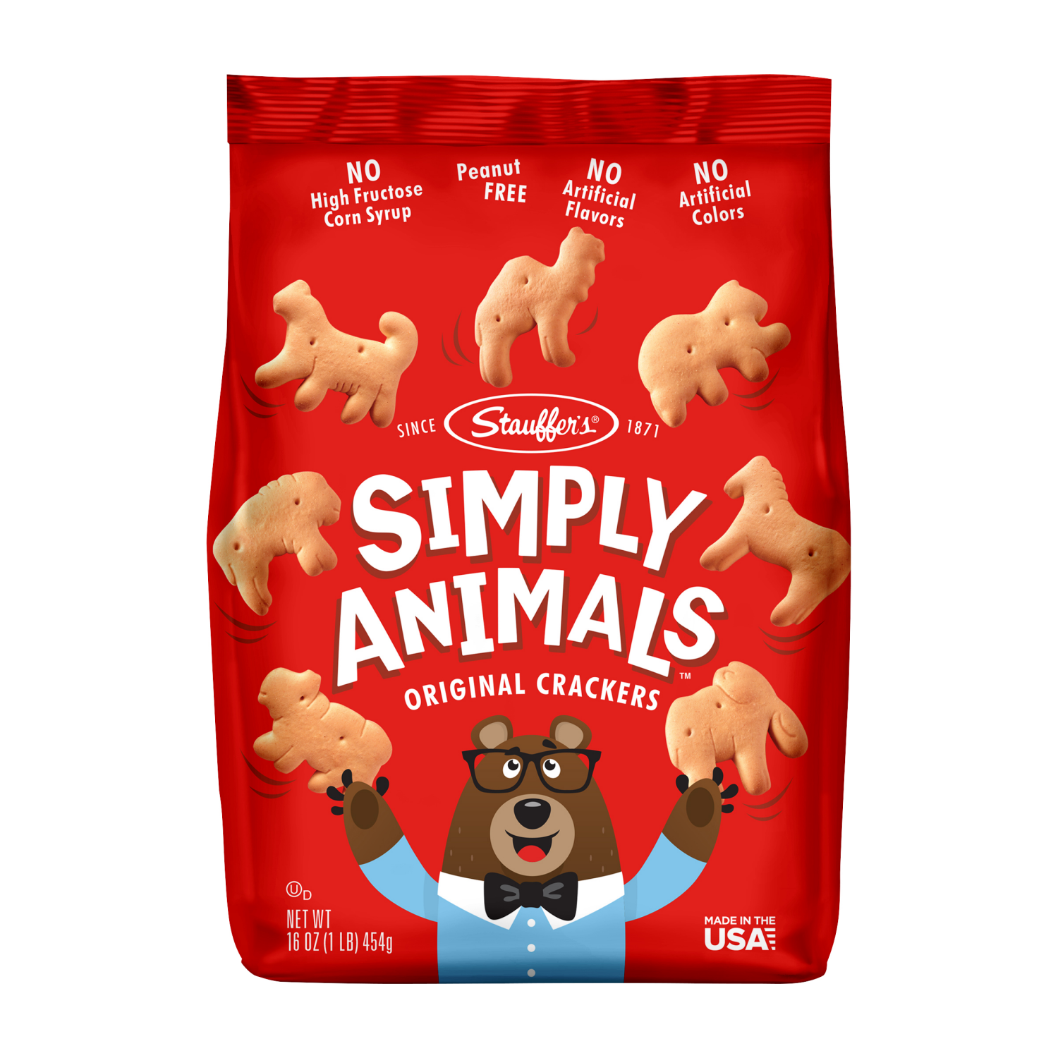 slide 1 of 2, Stauffer's Simply Animals Original Crackers 16 oz, 16 oz