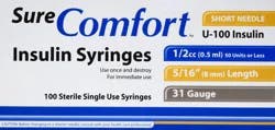 Sure Comfort Syringes 100 ea
