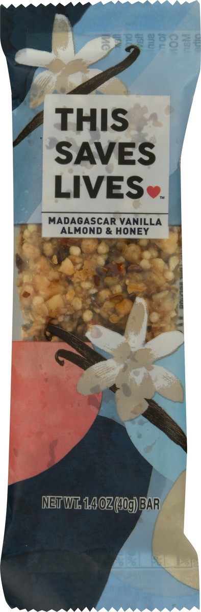 slide 6 of 13, This Saves Lives Madagascar Vanilla Almond & Honey Bar 1.4 oz Bag, 1.4 oz