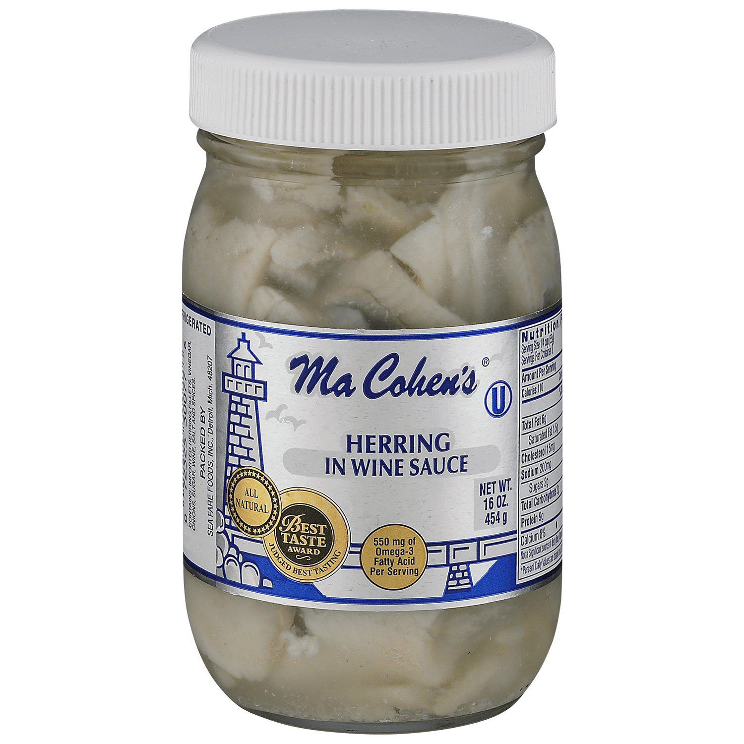 slide 1 of 1, OTHER-NATIONAL Ma Cohen's Herring in Wine Sauce, 16 oz, 16 oz