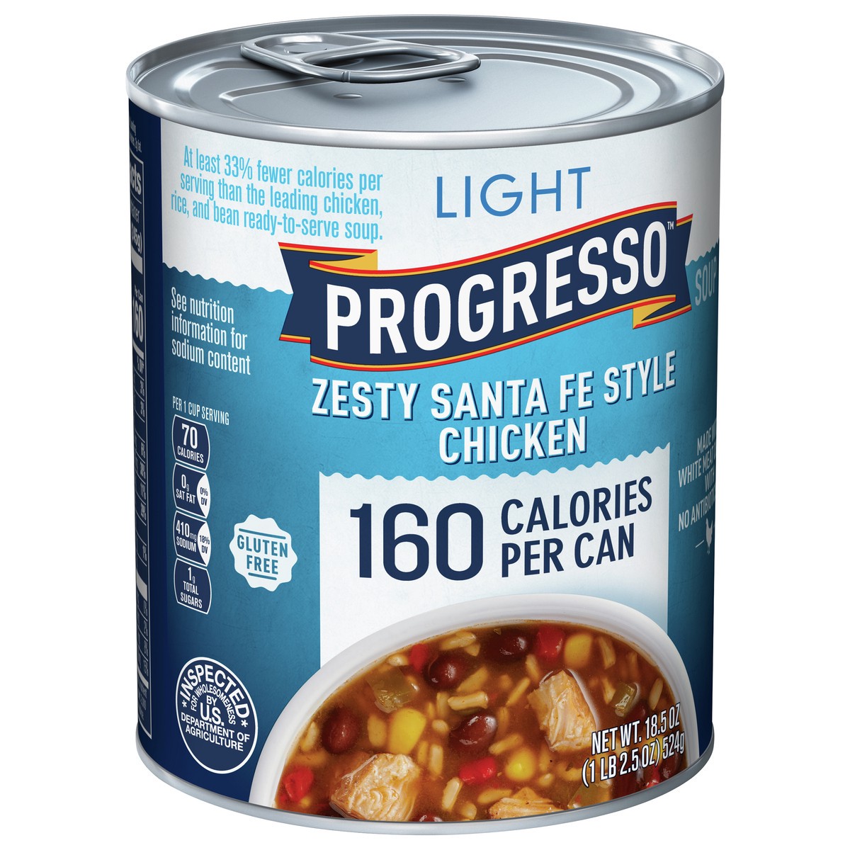 slide 3 of 9, Progresso Light, Zesty Santa Fe Style Chicken Soup, Gluten Free, 18.5 oz., 18.50 oz