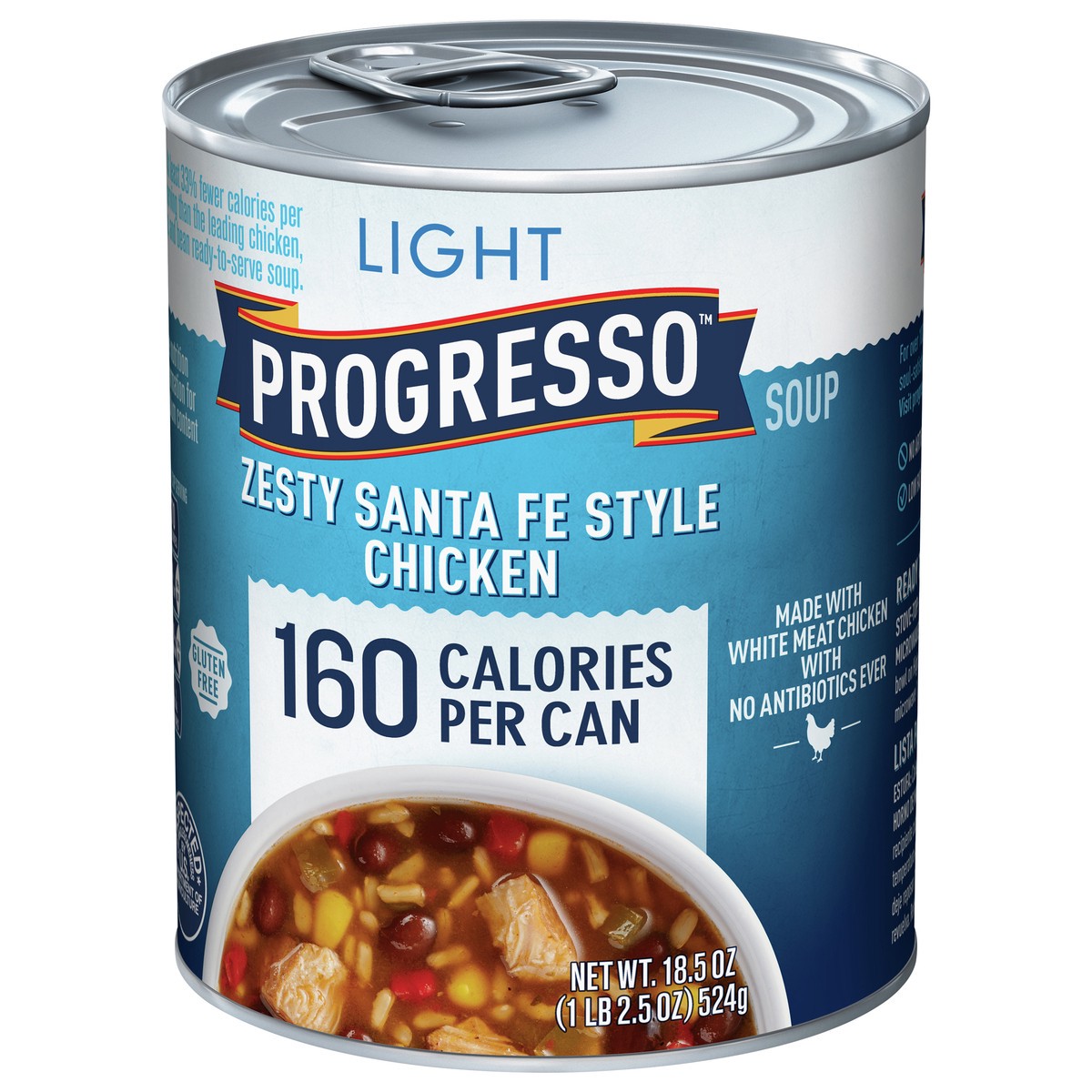 slide 7 of 9, Progresso Light, Zesty Santa Fe Style Chicken Soup, Gluten Free, 18.5 oz., 18.50 oz