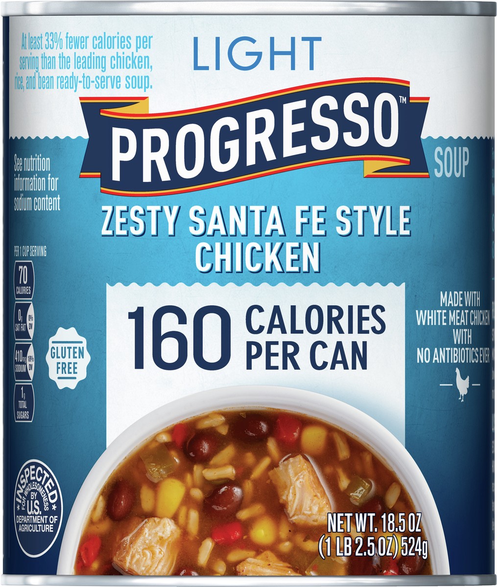 slide 6 of 9, Progresso Light, Zesty Santa Fe Style Chicken Soup, Gluten Free, 18.5 oz., 18.50 oz