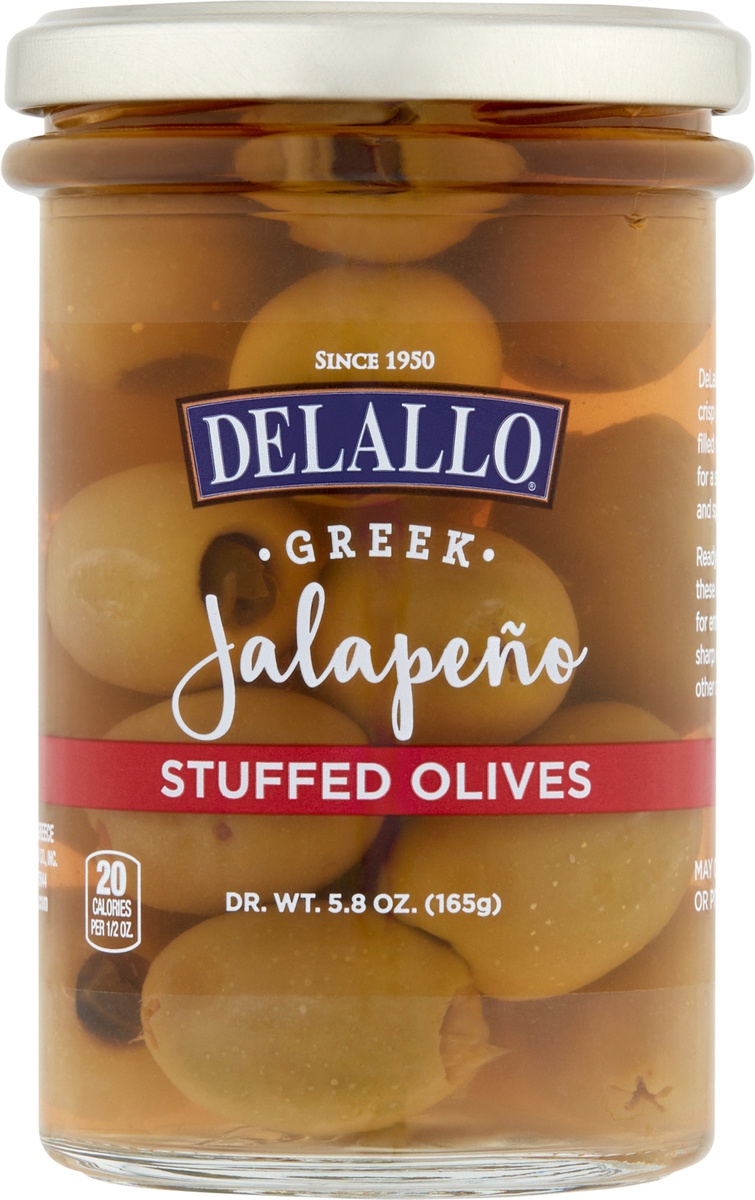 slide 7 of 9, DeLallo Jalapeno Stuffed Olives, 5.8 oz