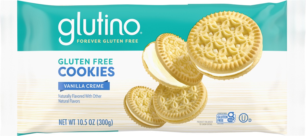 slide 7 of 8, Glutino Gluten Free Vanilla Creme Cookies, 10.5 oz