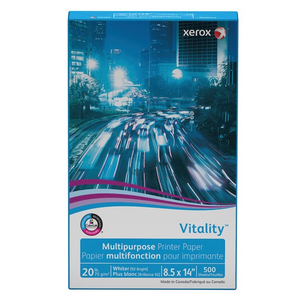 slide 4 of 10, Xerox Vitality Printer Paper, 8 1/2" x 14" - White, 500 ct; 8.5 in x 14 in