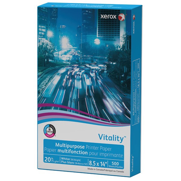 slide 3 of 10, Xerox Vitality Printer Paper, 8 1/2" x 14" - White, 500 ct; 8.5 in x 14 in