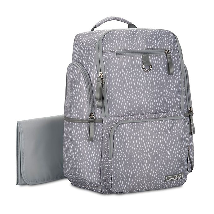 slide 2 of 10, Bananafish Logan Backpack Diaper Bag - Grey, 1 ct