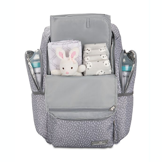 slide 6 of 10, Bananafish Logan Backpack Diaper Bag - Grey, 1 ct