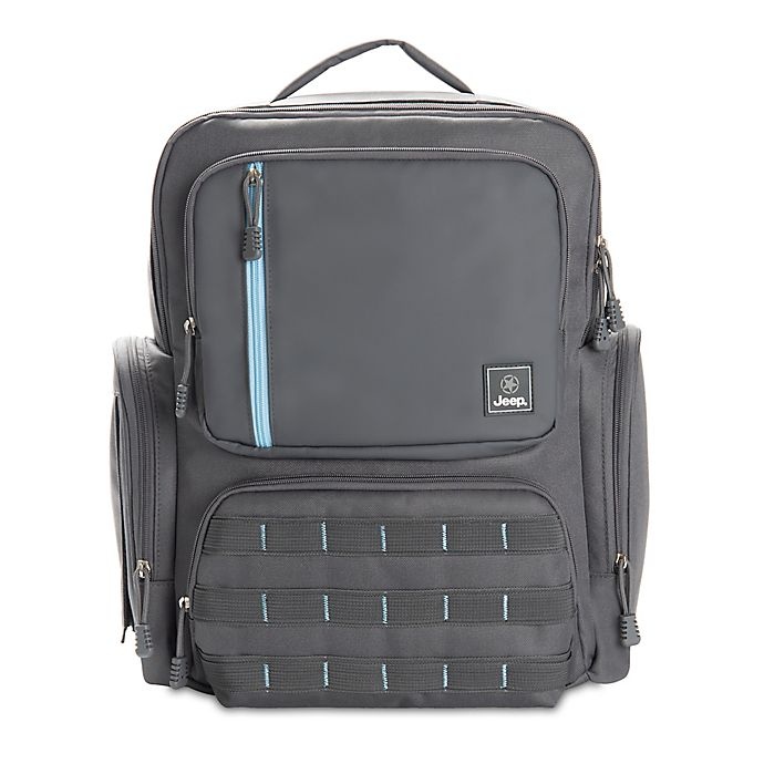 slide 1 of 12, Jeep Adventurers Scout Diaper Backpack - Grey/Blue, 1 ct