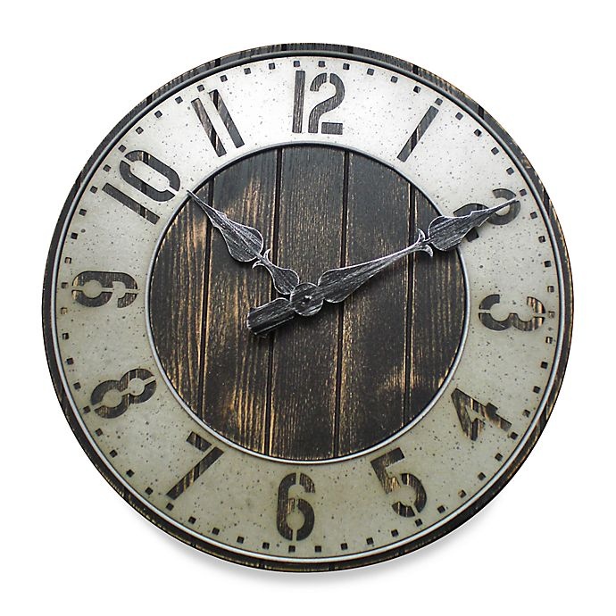 slide 1 of 1, Southern Enterprises Rustic Punched Metal Wall Clock, 1 ct