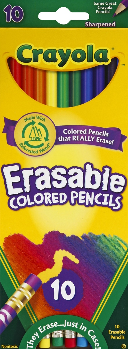 slide 2 of 4, Crayola Erasable Colored Pencils, 10 ct