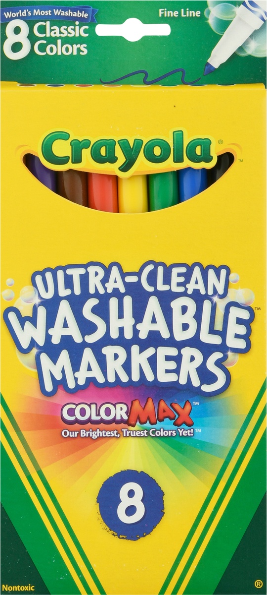 slide 5 of 9, Crayola Color Max Classic Colors Ultra-Clean Washable Markers 8 ea, 8 ct