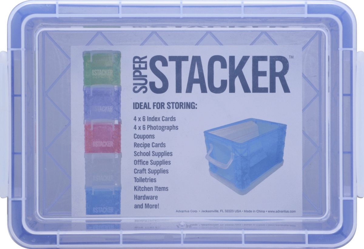 slide 4 of 4, Advantus Super Stacker Pixie Box Storage Case 61614 - 4 x 6 Inch - Green, 4 in x 6 in