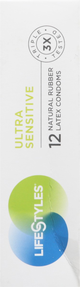 slide 10 of 10, LifeStyles Ultra Sensitive Natural Rubber Latex Condoms 12 ea, 12 ct