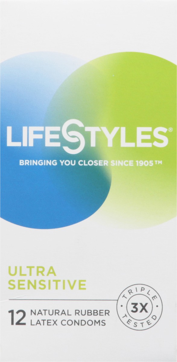 slide 2 of 10, LifeStyles Ultra Sensitive Natural Rubber Latex Condoms 12 ea, 12 ct